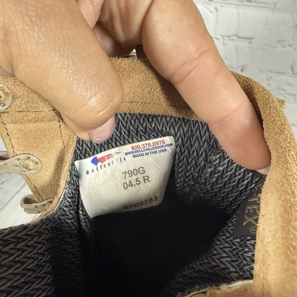 Belleville 790G Gore-Tex Vibram Military Combat Boots Tan Tactical Made USA 4.5R - Picture 12 of 15